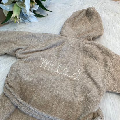 Baby badjas met naam | Gepersonaliseerde | Warm sand