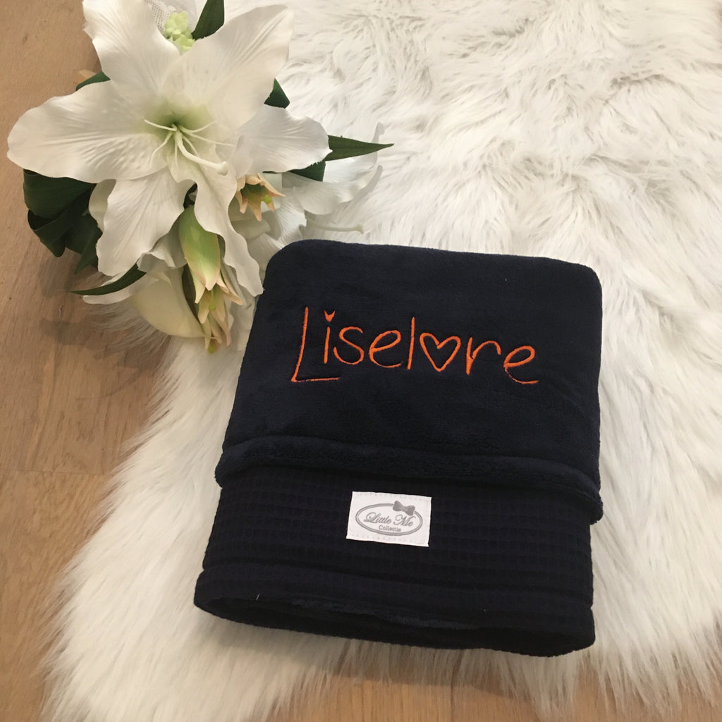 Winterdeken waffel Navy