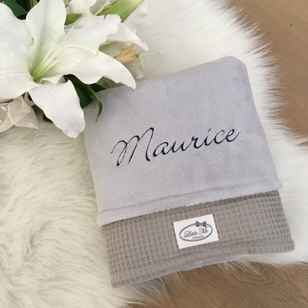 Winterdeken Warm wafel grijs