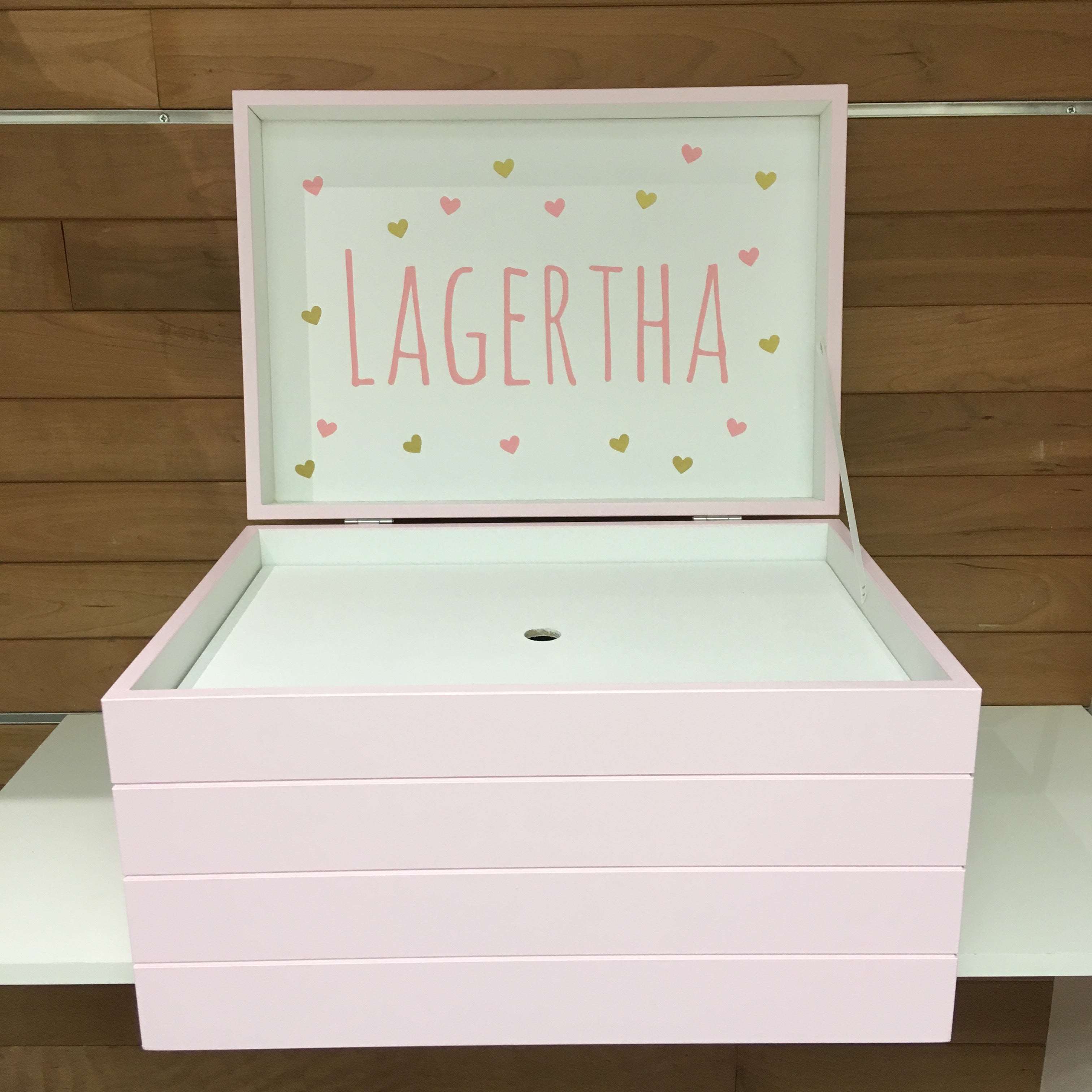 Doopsuiker- Speelkoffer met lijnen lichtroze