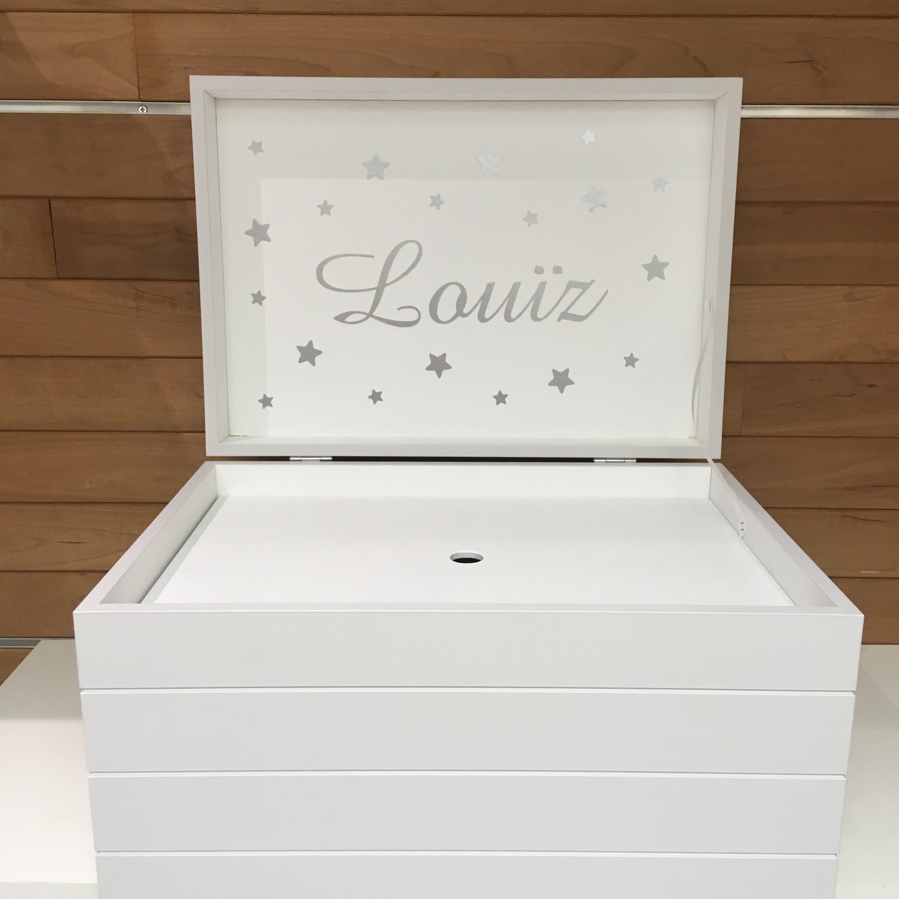 Doopsuiker- Speelkoffer met lijnen lichtgrijs