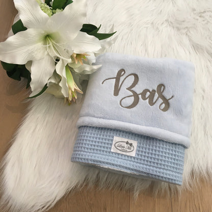 Mix and Match Warm Wafel Winterdekentje met naam | Gepersonaliseerde |