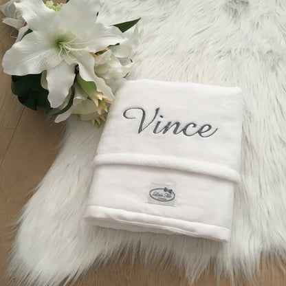 Soft Suéde Winterdekentje met naam | Gepersonaliseerde | Soft Cloud