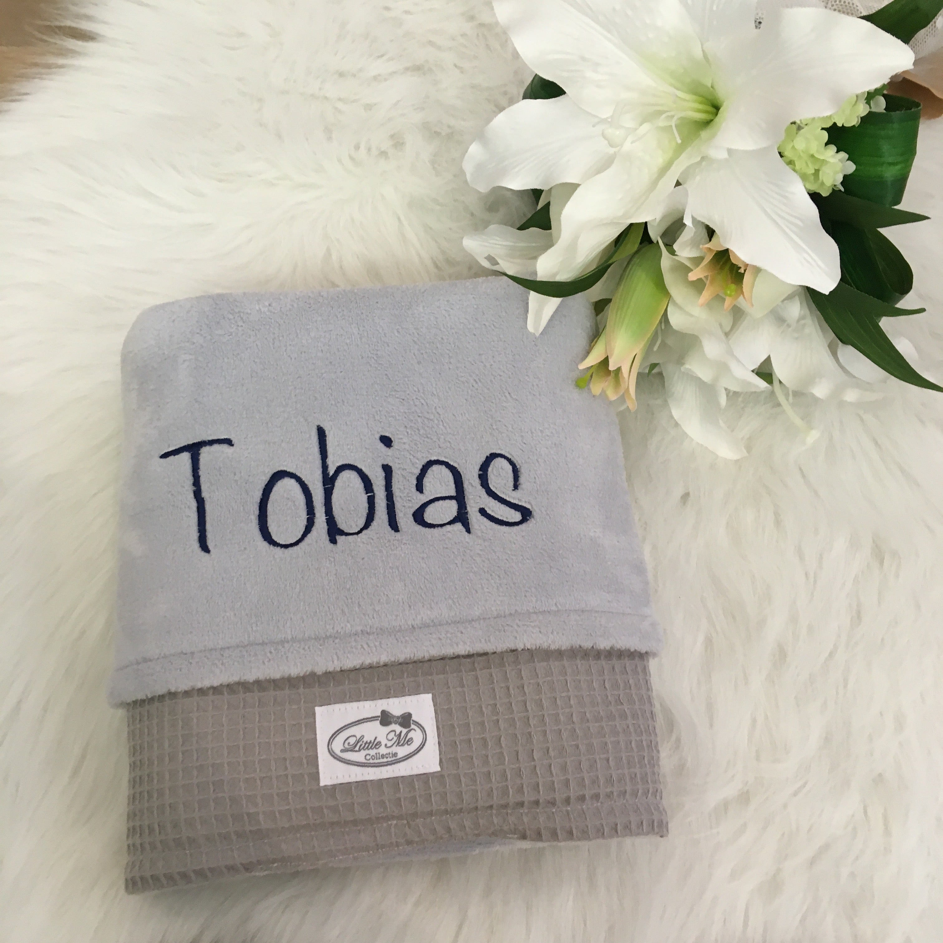 Winterdeken Warm wafel grijs