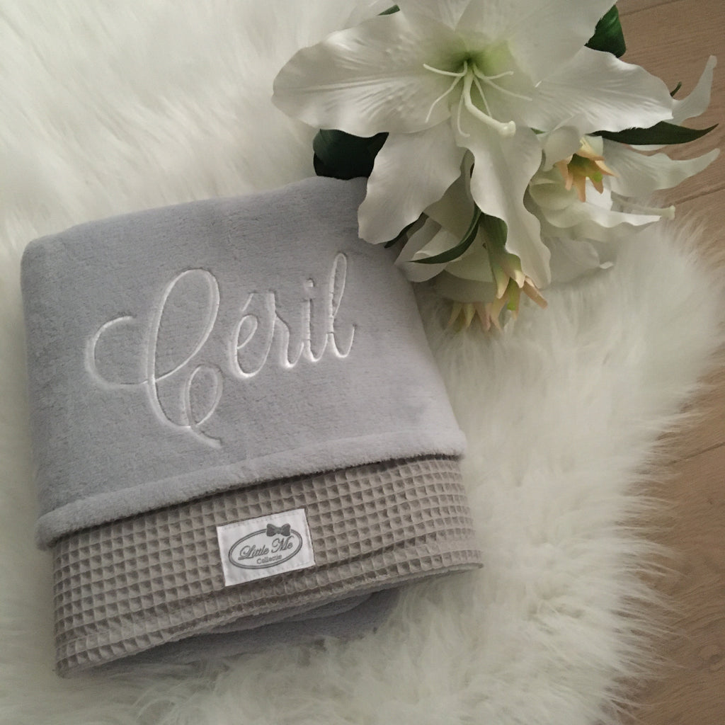 Winterdeken Warm wafel grijs