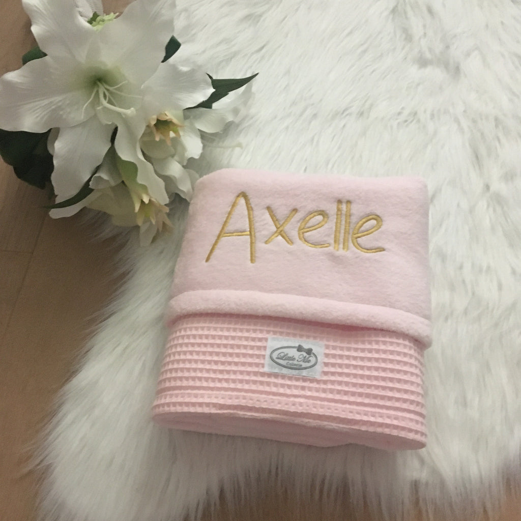 Winterdeken warm wafel lichtroze