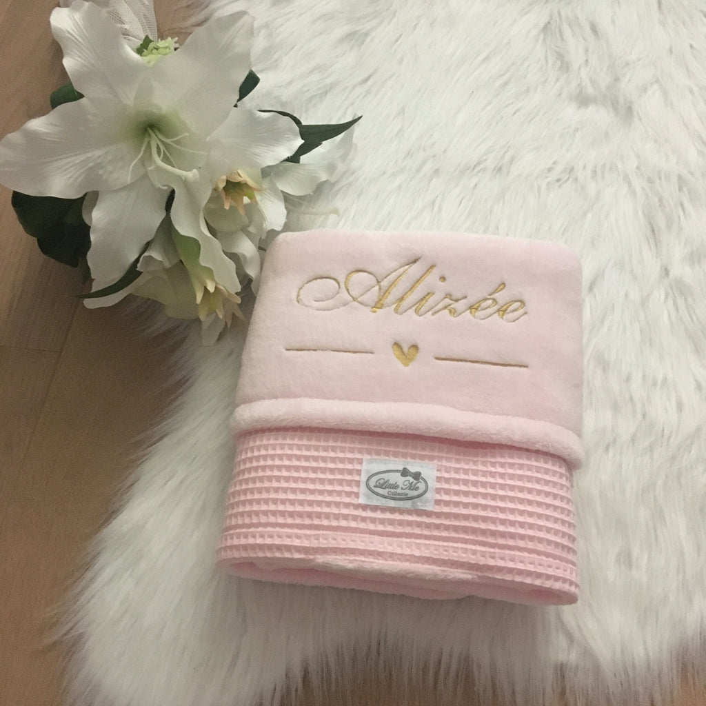 Winterdeken warm wafel lichtroze