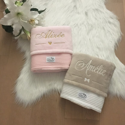 Mix and Match Warm Wafel Winterdekentje met naam | Gepersonaliseerde |