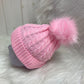 Casual babymuts lichtroze enkele pompom lichtroze