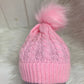 Casual babymuts lichtroze enkele pompom lichtroze