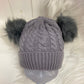 Casual babymuts grijs dubbele pompom grijs