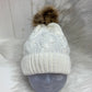 Casual babymuts creme enkele pompom