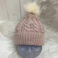 Casual babymuts beige enkele pompom beige