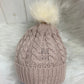 Casual babymuts beige enkele pompom beige