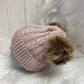 Casual muts beige dubbele pompom beige