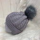 Casual babymuts grijs enkele pompom grijs