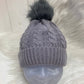 Casual babymuts grijs enkele pompom grijs