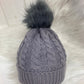 Casual babymuts grijs enkele pompom grijs