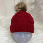 Casual babymuts bordeaux enkele pompom