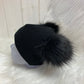 Casual beanie zwart dubbele pompom zwart