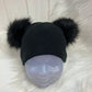Casual beanie zwart dubbele pompom zwart