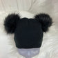 Casual beanie zwart dubbele pompom zwart