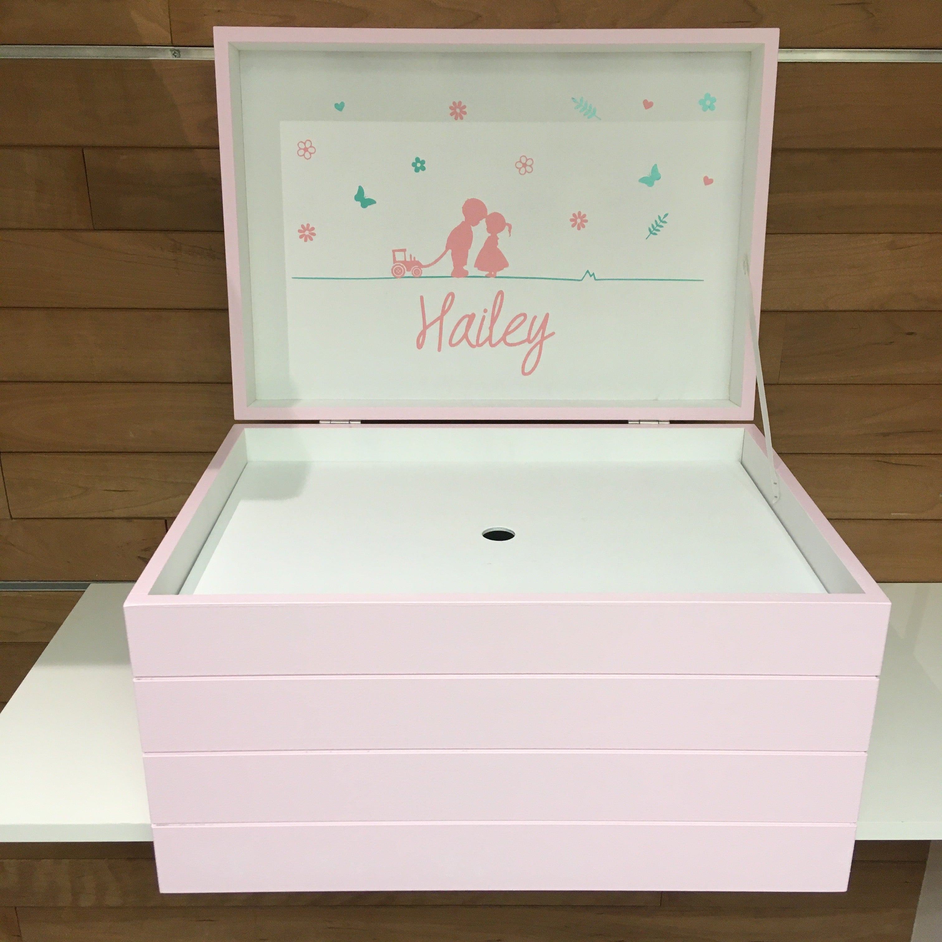 Doopsuiker- Speelkoffer met lijnen lichtroze