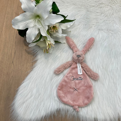 Rabbit Richie Tuttle met naam | Gepersonaliseerde met naam | Oud roze