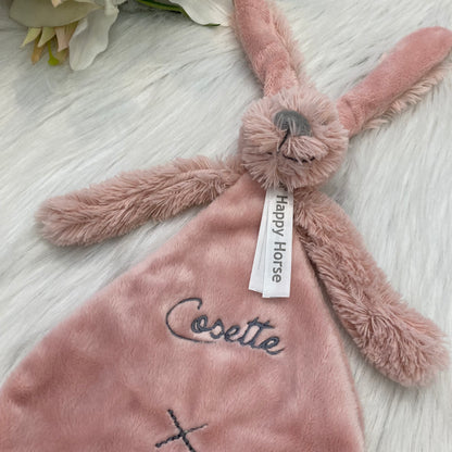 Rabbit Richie Tuttle met naam | Gepersonaliseerde met naam | Oud roze