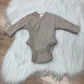 Longsleeve body wrap bodysuit taupe