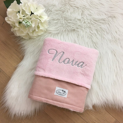 Soft Suéde Winterdekentje met naam | Gepersonaliseerde | Vintage Rose