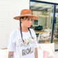 Fedora hat with chain Camel Polyester