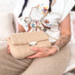 Handbag with teddy fabric stitched Brown