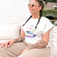 T-shirt with pattern feathers