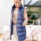 Sleeveless puffer jacket with hood Marine Blauw