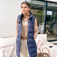 Sleeveless puffer jacket with hood Marine Blauw