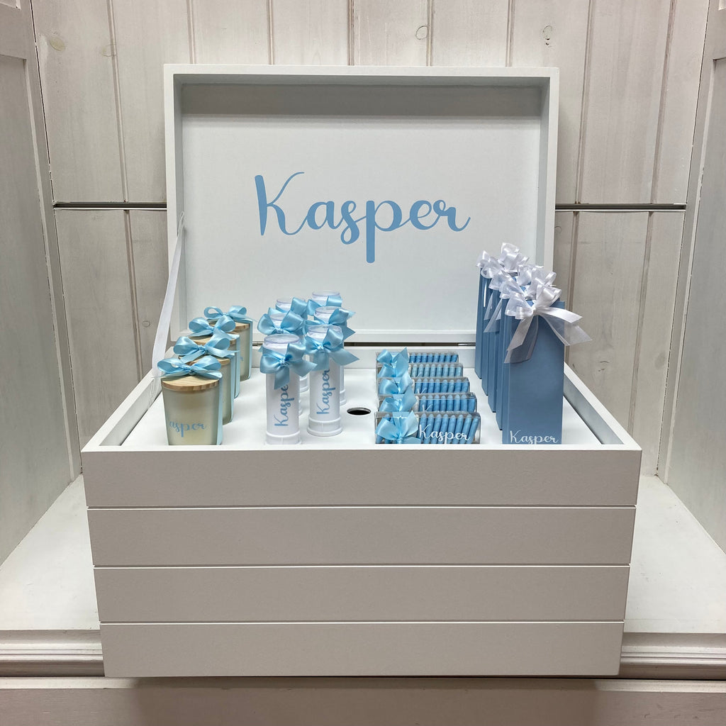 Doopsuiker- Speelkoffer met lijnen wit