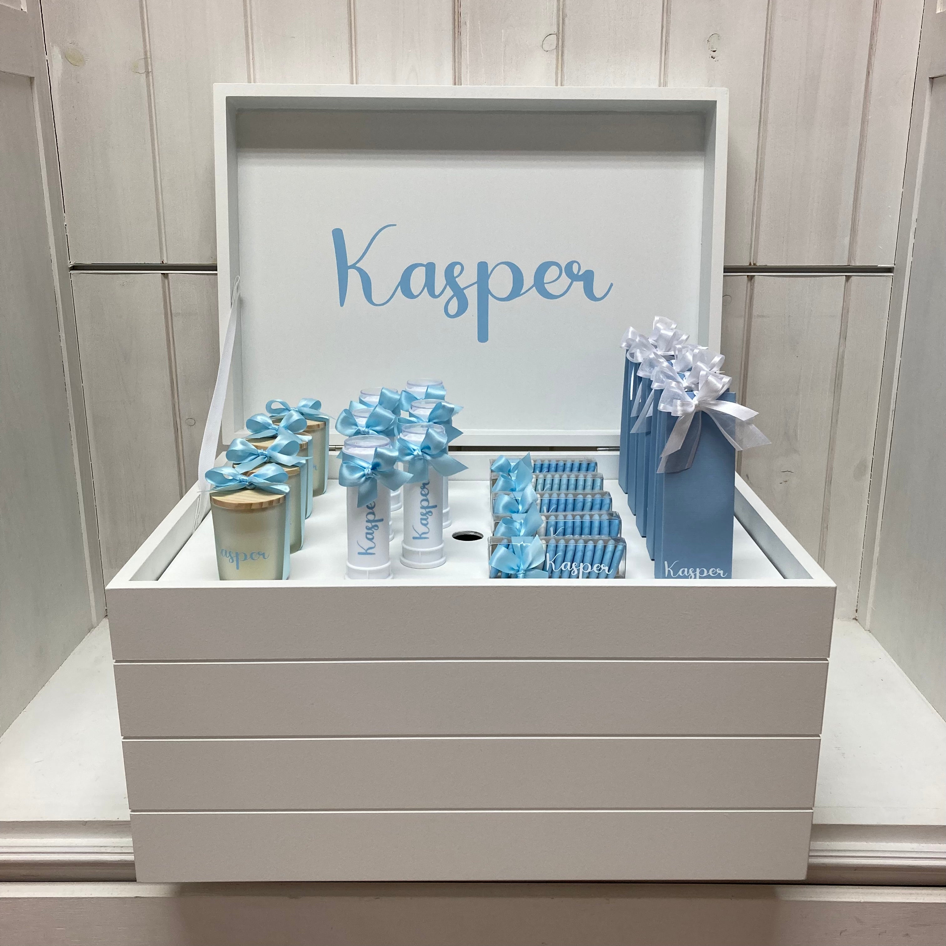 Doopsuiker- Speelkoffer met lijnen wit