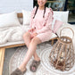 Sweater dress ruffles pink
