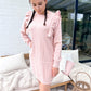Sweater dress ruffles pink