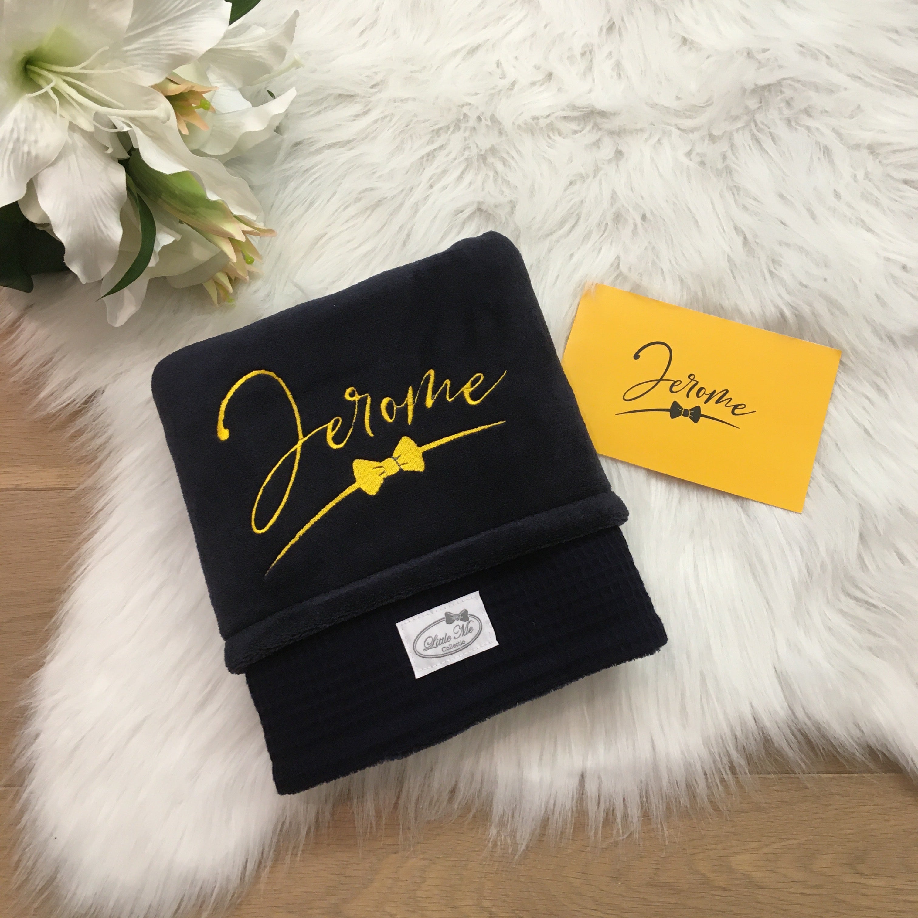 Winterdeken waffel Navy