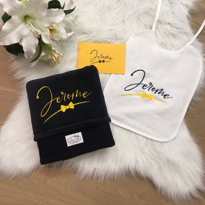 Borduring zelfde lettertype van geboortekaartje of foto