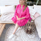 Embroidered Dress fuchia