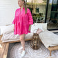 Embroidered Dress fuchia