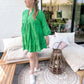 Embroidered Dress groen