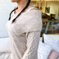 Cable knit sweater dress Beige