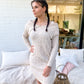 Cable knit sweater dress Beige