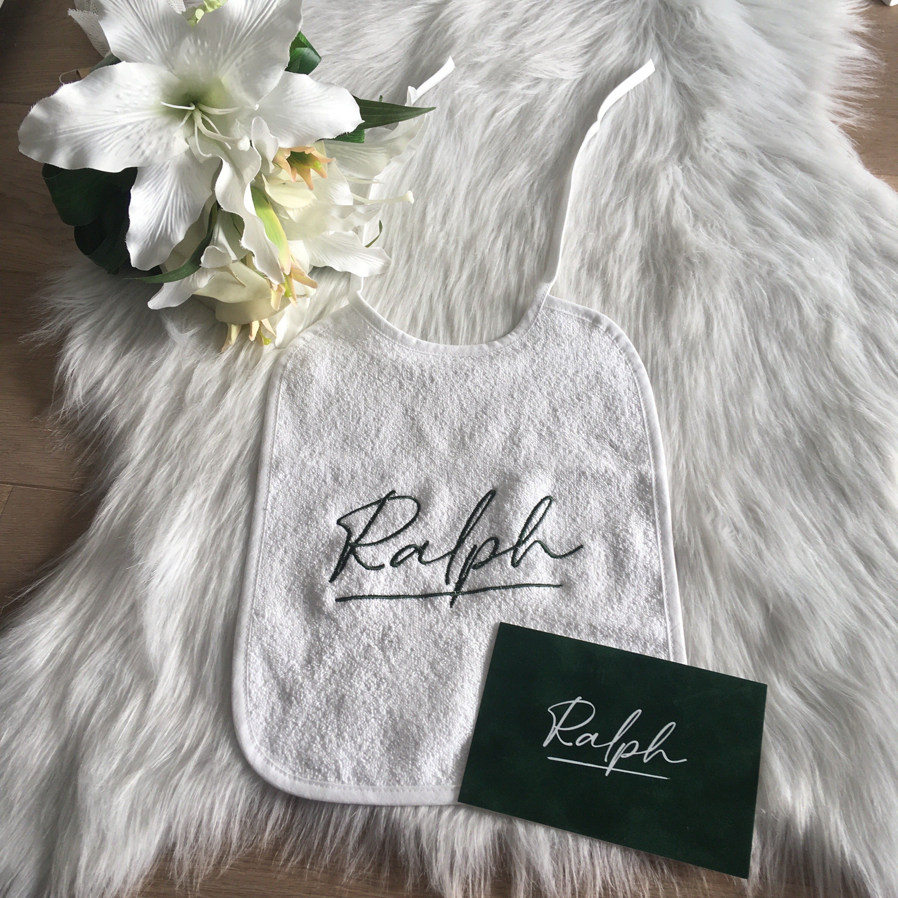 Borduring zelfde lettertype van geboortekaartje of foto