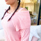 Cable knit sweater dress roze