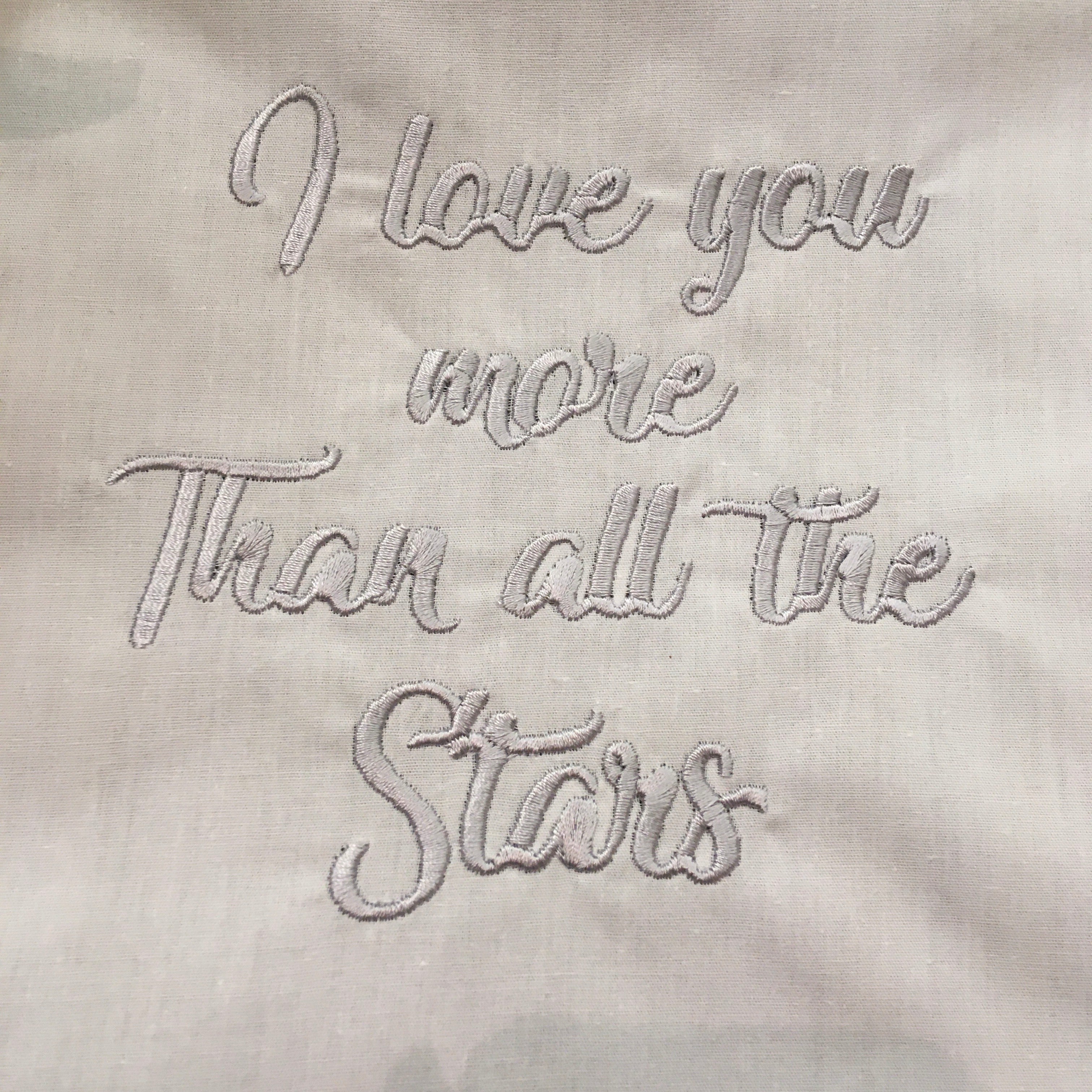 Laken Basic grijs I love you more than all the stars (70x100cm)